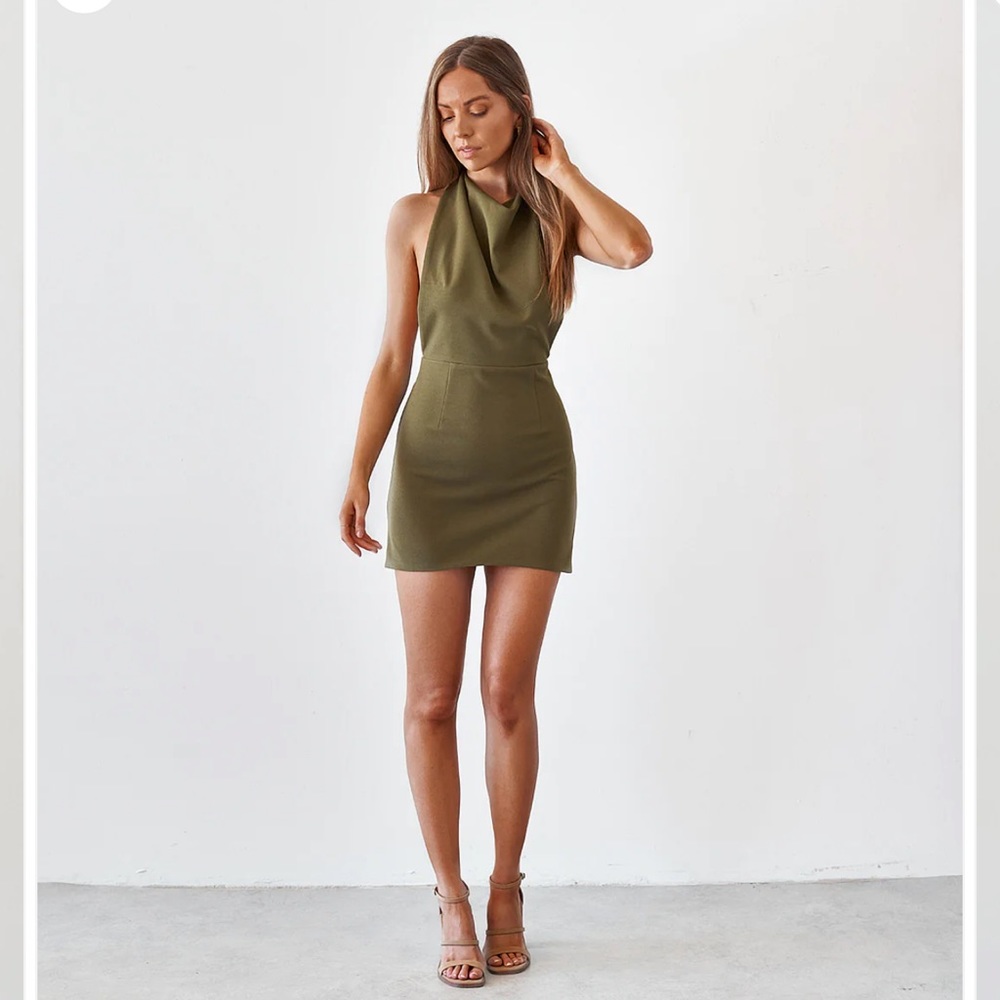 Old Sport Backless Mini Dress in Burnt Olive